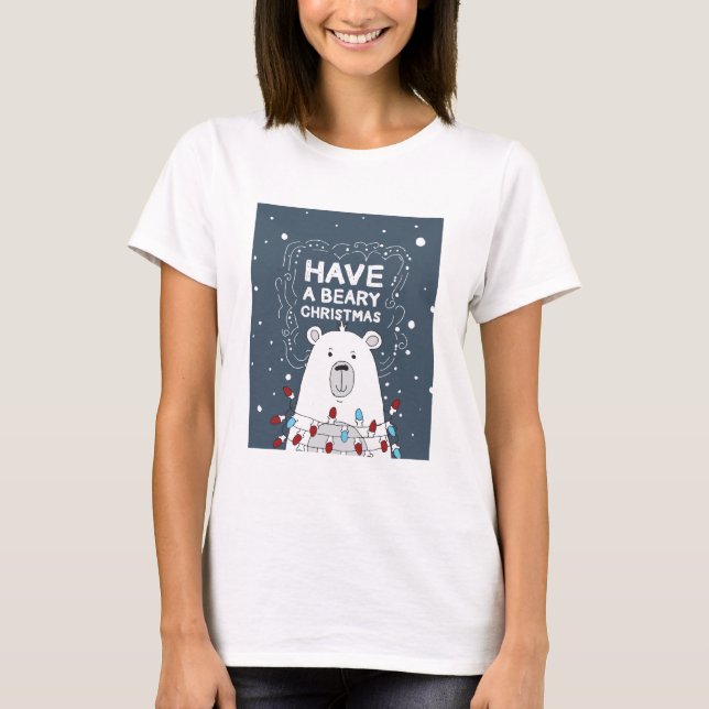 T-shirt Avoir une béatière Noël Polar Ours Illustration (Devant)