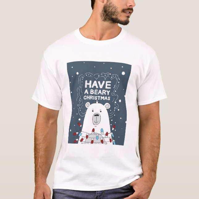 T-shirt Avoir une béatière Noël Polar Ours Illustration (Devant)