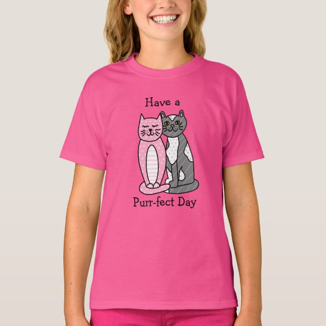 T-shirt Avoir une journée Purr-fect | Cute tourte de chat (Devant)