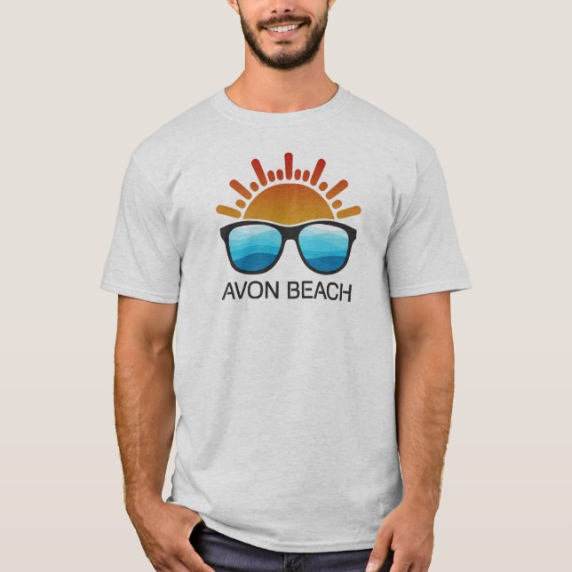 T-shirt Avon Beach North Carolina Lunettes de soleil (Devant)