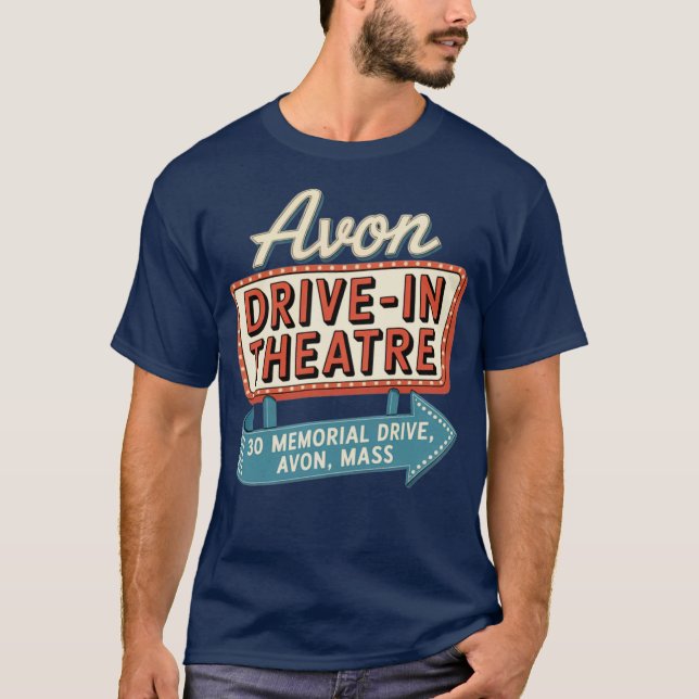 T-shirt Avon Drive-In Theatre Retro Massachusetts Drive-In (Devant)