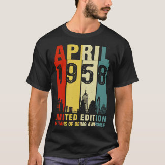 T-shirt Avril 1958 Edition Limitée 64 Ans D'Être Aweso