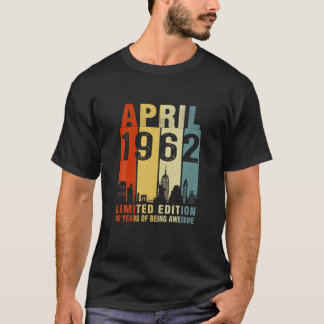 T-shirt Avril 1962 Edition Limitée 60 Ans D'Être Aweso