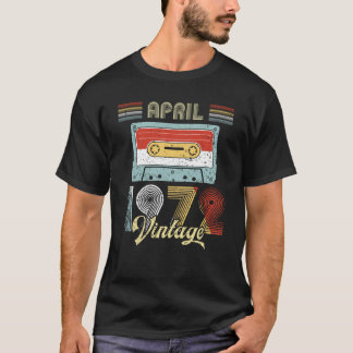 T-shirt Avril 1972 enregistreur à cassettes vintage