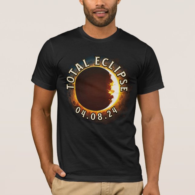 T-shirt Avril 2024 Éclipse total solaire (Devant)
