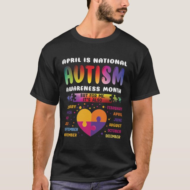 T-shirt Avril est la Sensibilisation sur l'autisme nationa (Devant)