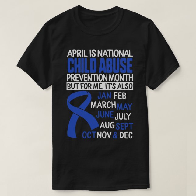 T-shirt Avril est le mois national de la prévention de la  (Design devant)