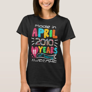 T-shirt Avril Filles 2010 11e anniversaire 11 ans Made i