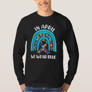T-shirt Avril Nous Portons Blue Rainbow Sensibilisation su