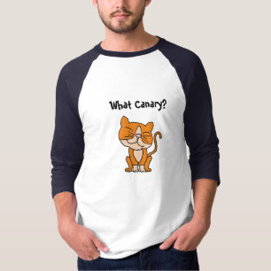 T-shirt AW chat drôle qui a mangé la chemise jaune canar