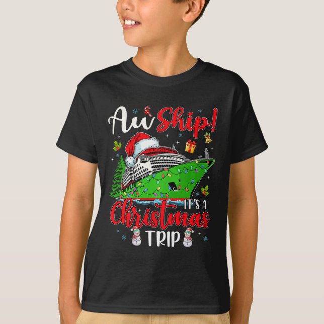 T-shirt Aw Ship C'est un voyage de Noël Cute Cruise Famill (Devant)