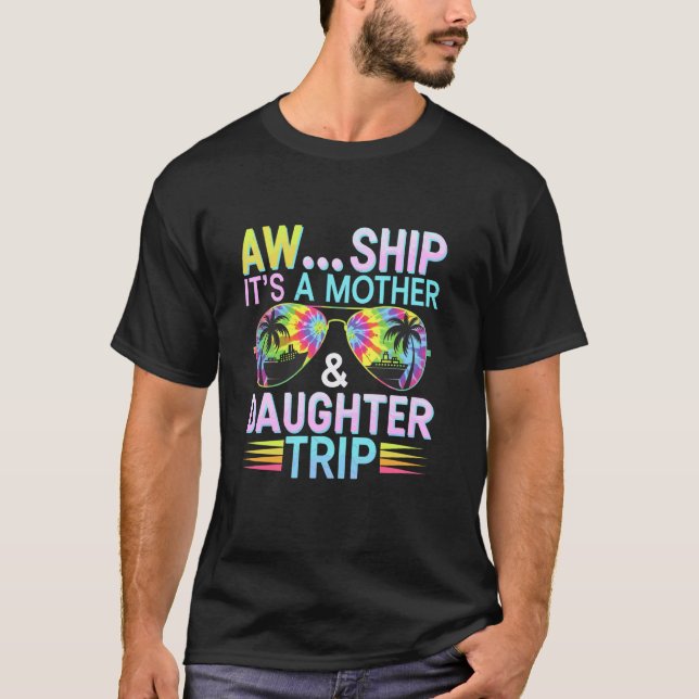T-shirt Aw Ship Est Mère Fille Voyage Croisière Vacances M (Devant)