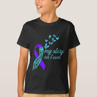 T-shirt Awareness ribbon - butterflys - suicide prevention