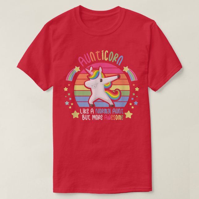 T-shirt AweInspirant Dabbing Unicorn Comme Une Tante (Design devant)