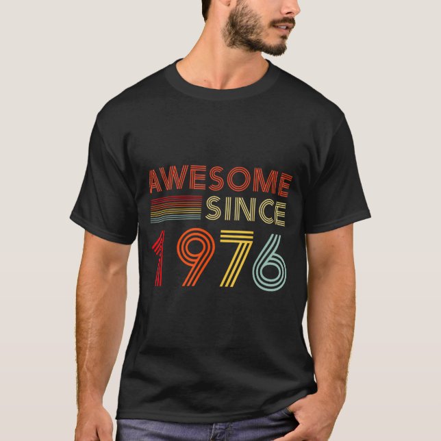 T-shirt Awesome 50 Birthday Decorations Men 50yr 1976 50th (Devant)