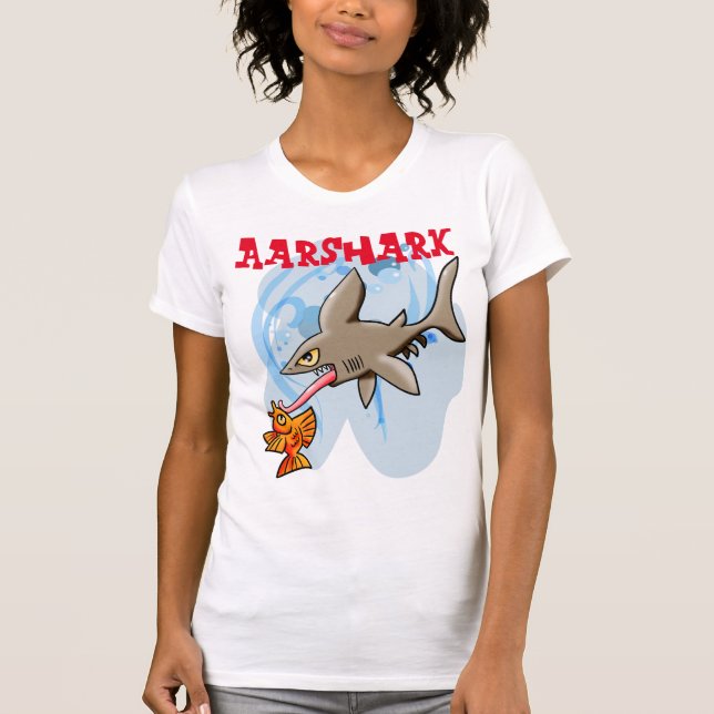 T-shirt Awesome Aarshark attraper un poisson. (Devant)