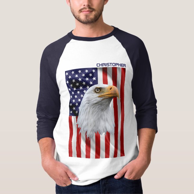 T-shirt Awesome American Eagle, Le drapeau américain, Patr (Devant)