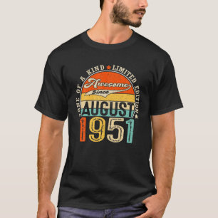 T-shirt Awesome Août 1951 70 Ans 70E Anniversaire Appa
