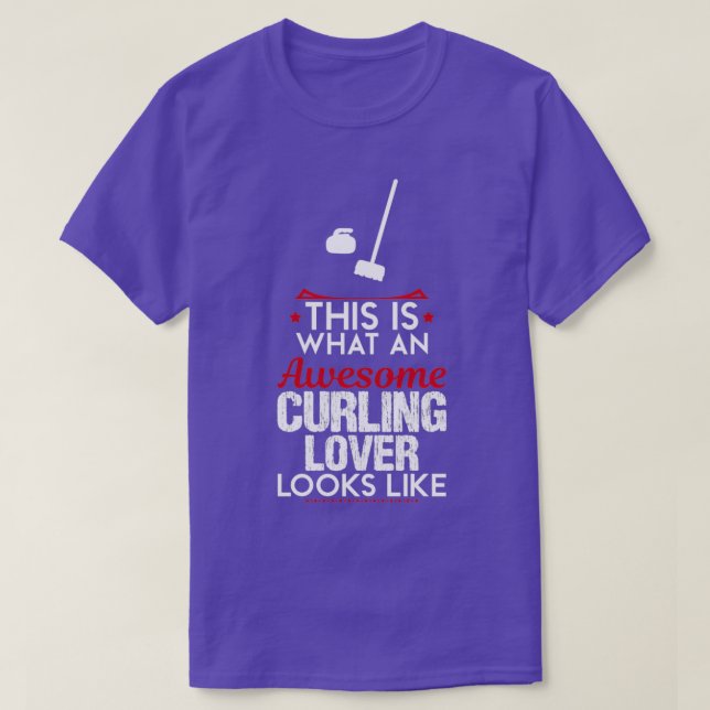T-shirt Awesome Awesome Amateur De Curling Drôle Design Po (Design devant)