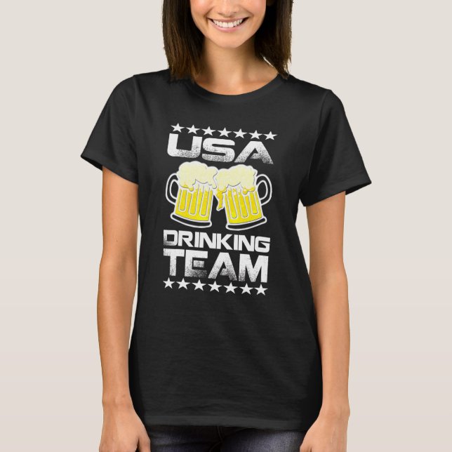 T-shirt Awesome Boire Beer Usa Boire Team Pour Les Mens W (Devant)