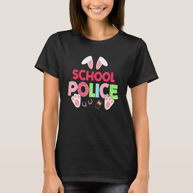 T-shirt Awesome Bunny Police Bunnie Rabbit Eggs Easter Da (Devant)