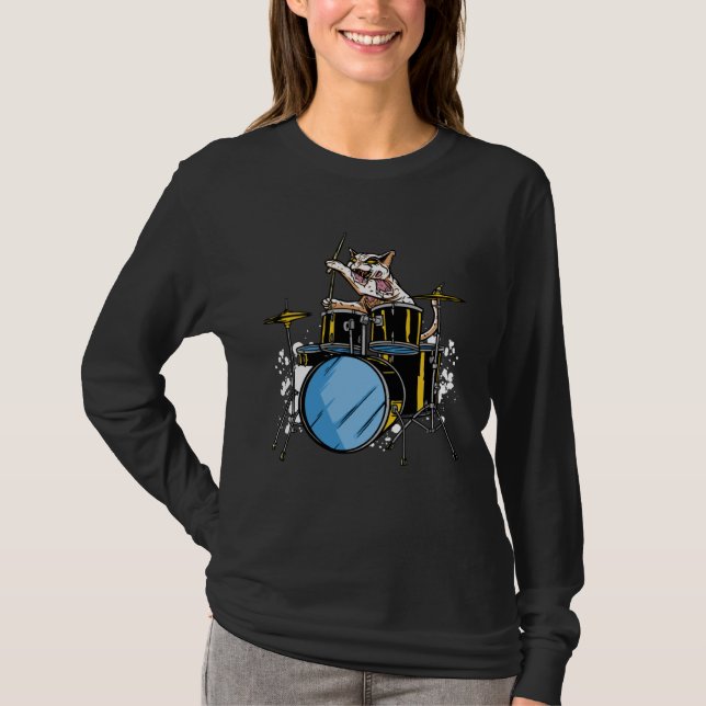 T-shirt Awesome Cat Drummer (Devant)