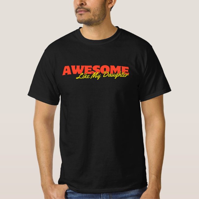 T-shirt Awesome Comme Ma Fille Hommes Drôle Papa Humour Fa (Devant)
