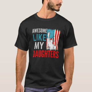 T-shirt Awesome Comme Ma Fille Retro Hommes Papa Drôle Fau