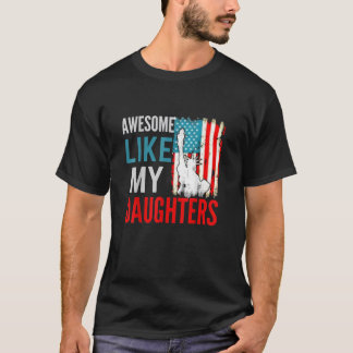 T-shirt Awesome Comme Ma Fille Retro Hommes Papa Drôle Fau