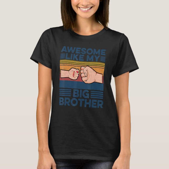 T-shirt Awesome Comme Mon Big Brother Fist Bump Family Mat (Devant)