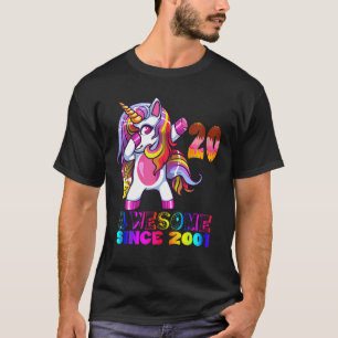 T-shirt Awesome Dabbing Unicorn Anniversaire 20 ans fille