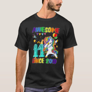 T-shirt Awesome Dabbing Unicorn Depuis 2010 11E Anniversai