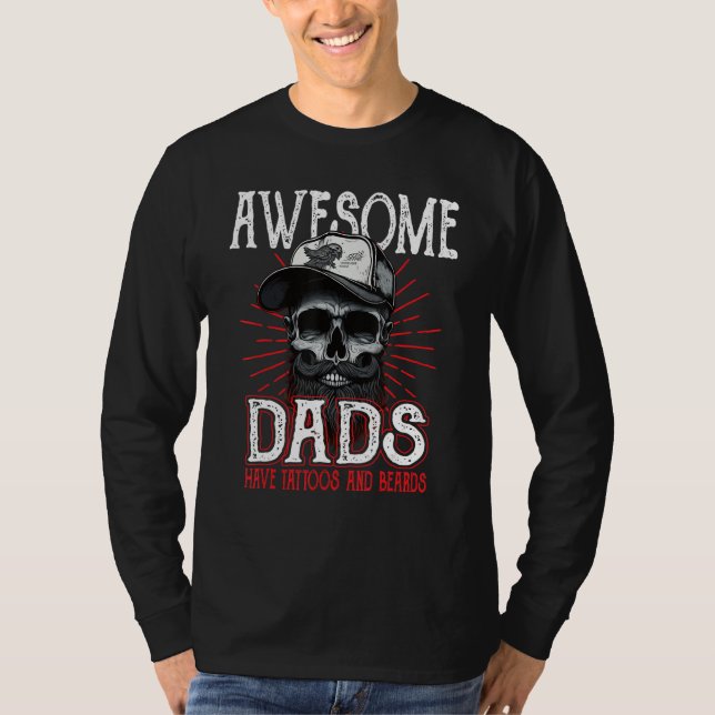 T-shirt Awesome Dad's Have Tattoos Father Son Daughter Dad (Devant)