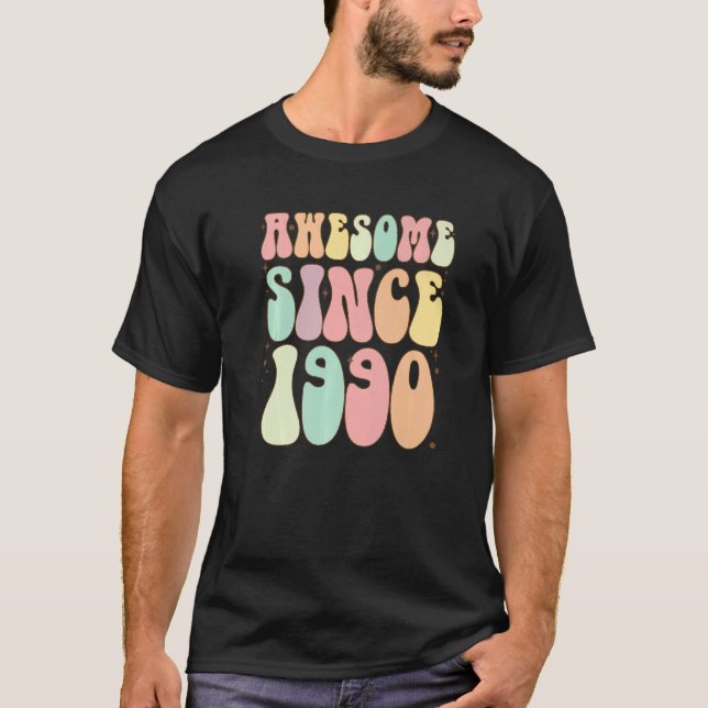 T-shirt Awesome Depuis 1990 Anniversaire 32 Ans Femmes Me (Devant)
