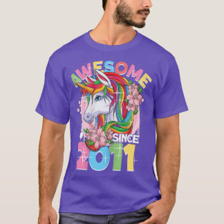 T-shirt Awesome depuis 2011 11e anniversaire fille 11 ans