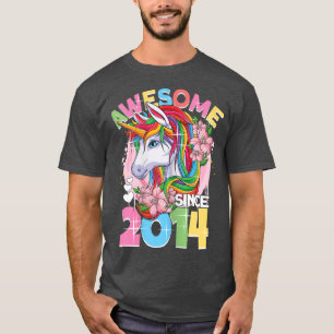 T-shirt Awesome depuis 2014 8e anniversaire fille 8 ans Un