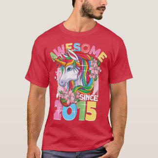 T-shirt Awesome depuis 2015 7e anniversaire fille 7 ans Un