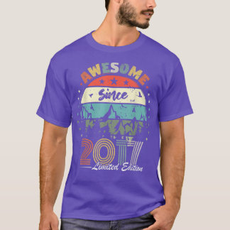 T-shirt Awesome depuis 2017 5e anniversaire garçon fille 5