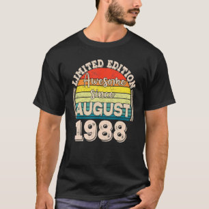 T-shirt Awesome depuis août 1988 Né en août Papa Maman B