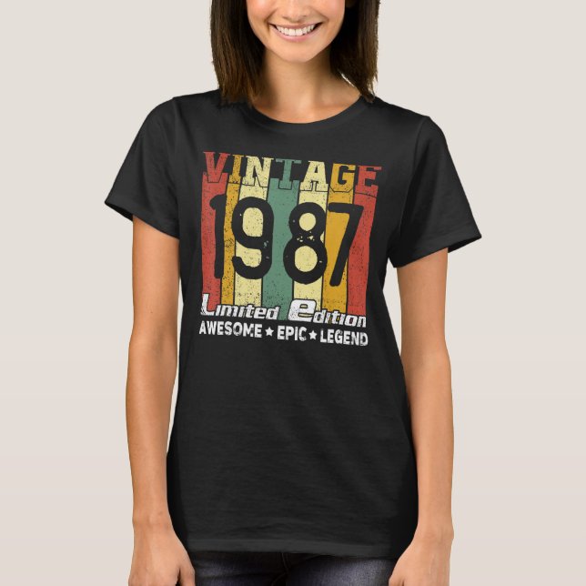 T-shirt Awesome Epic Legend 1987 35 e anniversaire 35 ans  (Devant)