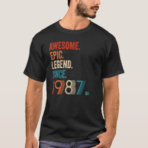 T-shirt Awesome Epic Legend depuis 1987 36e anniversaire