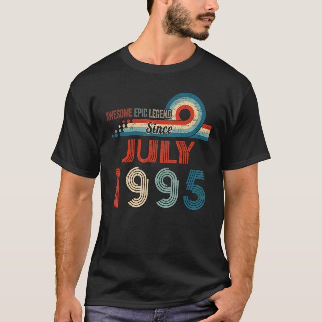 T-shirt Awesome Epic Legend depuis juillet 1995 27th Birth (Devant)