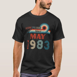 T-shirt Awesome Epic Légende Depuis Mai 1983 39E Anniversa