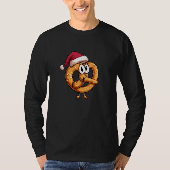T-shirt Awesome Festive Pretzel with Santa Claus Hat Costu (Devant)