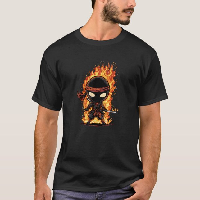 T-shirt Awesome Fire Ninja Costume for Ninjas and Flames L (Devant)