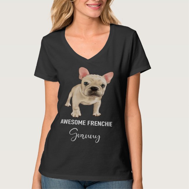 T-shirt Awesome Frenchie Granny   French Bulldog (Devant)