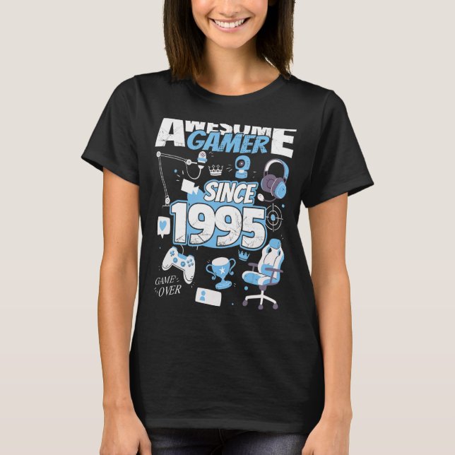 T-shirt Awesome Gamer depuis 1995 Boy Girl Gaming Setup (Devant)