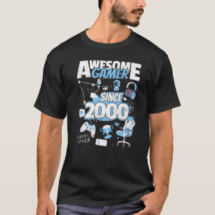 T-shirt Awesome Gamer depuis 2000 Boy Girl Gaming Setup