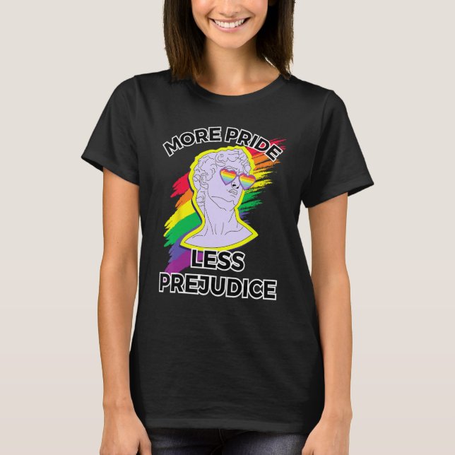 T-shirt awesome lgbt pride love more pride less prejudice  (Devant)