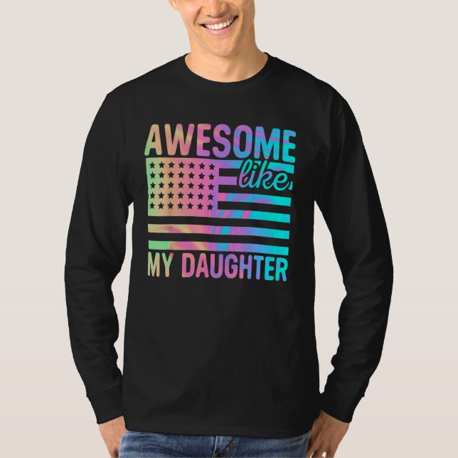 T-shirt Awesome Like My Daughter Retro Men Dad  Fathers 1 (Devant)